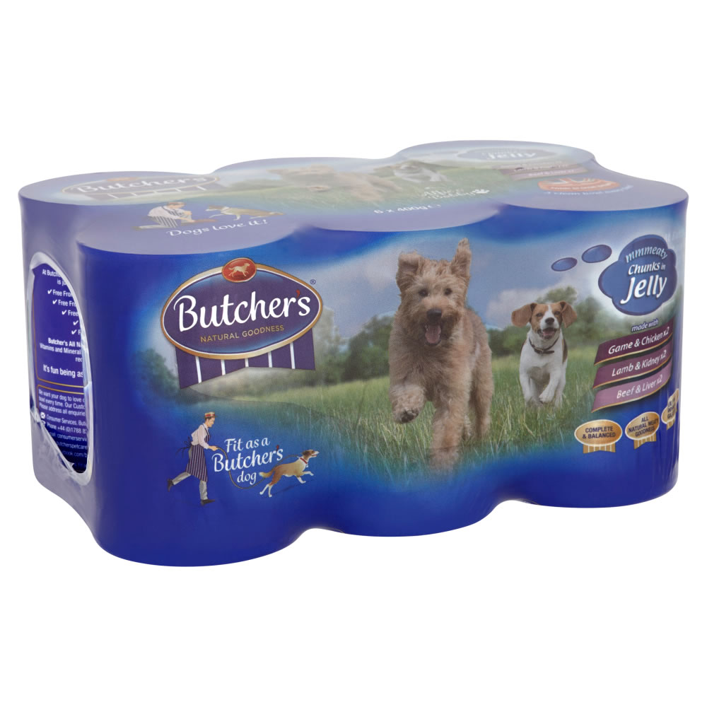 Butchers All Meat Variety Pack in Jelly Tinned Dog  Food 6 x 400g Image 1