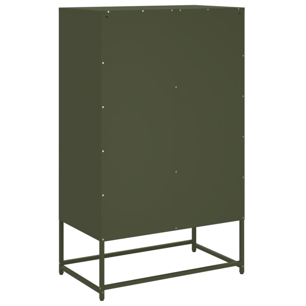 vidaXL 2 Drawer 4 Shelf Green Cold-Rolled Steel Highboard Image 6