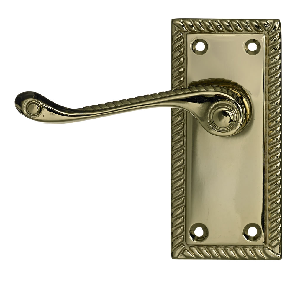 Wilko Functional Georgian Gold Latch Door Handle Image 1