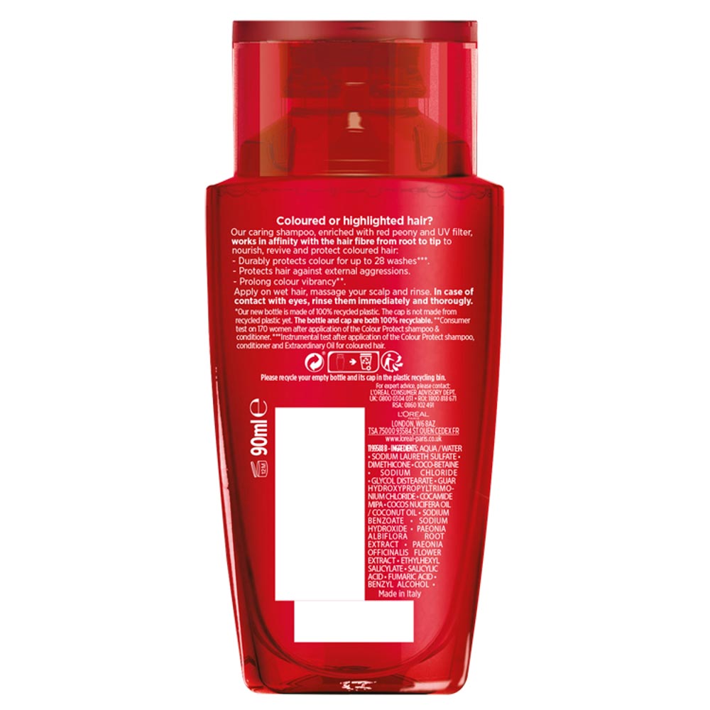 L'Oreal Paris Elvive Colour Protect Shampoo Travel 90ml Image 2
