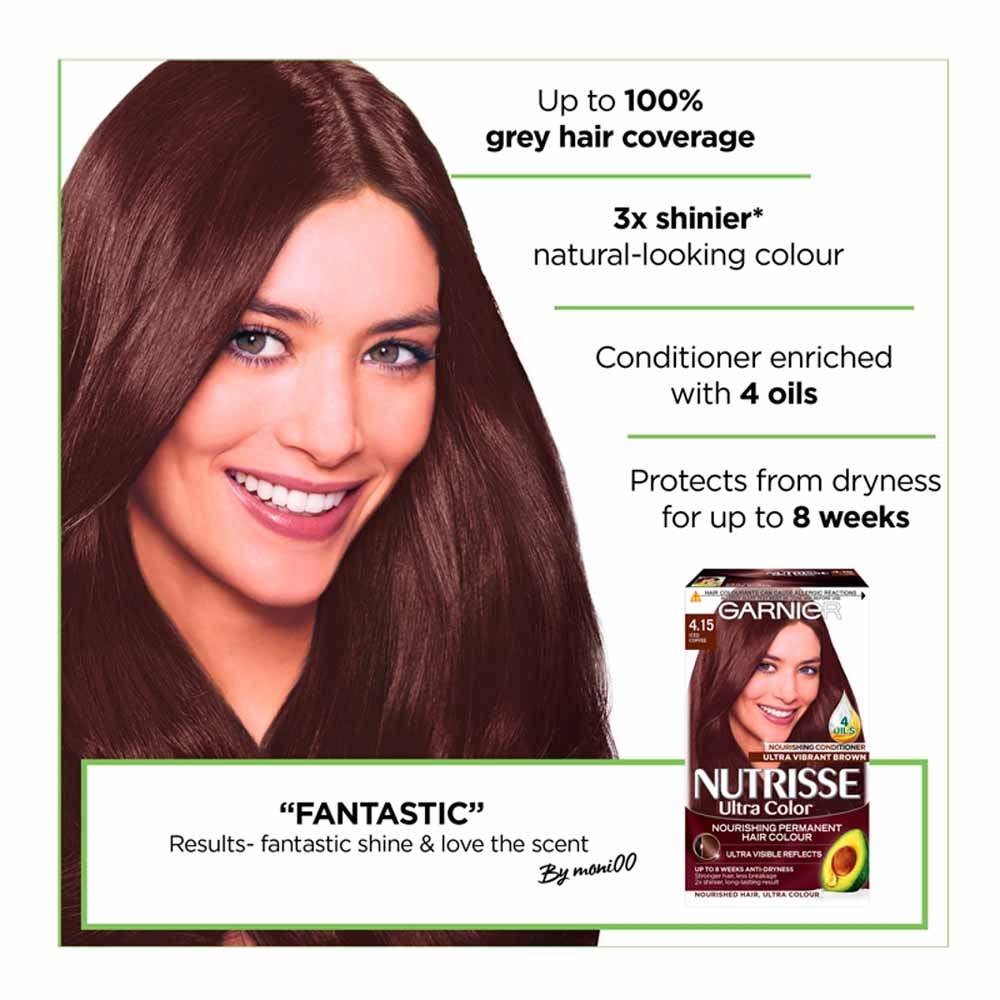 Garnier Nutrisse 4.15 Ultra Iced Coffee Permanent Hair Dye Image 3