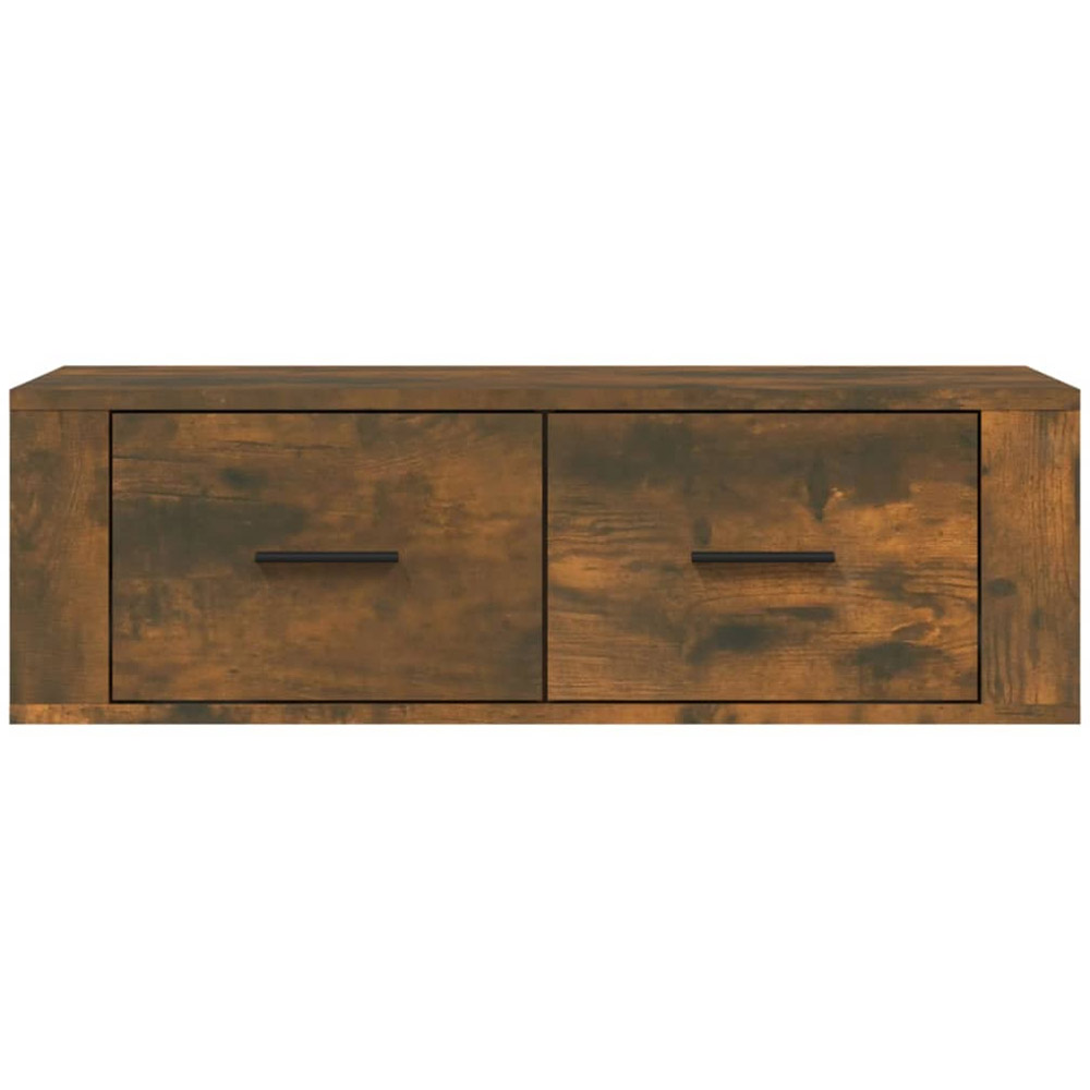 vidaXL 2 Drawer Smoked Oak Wall Mounted TV Cabinet Image 6