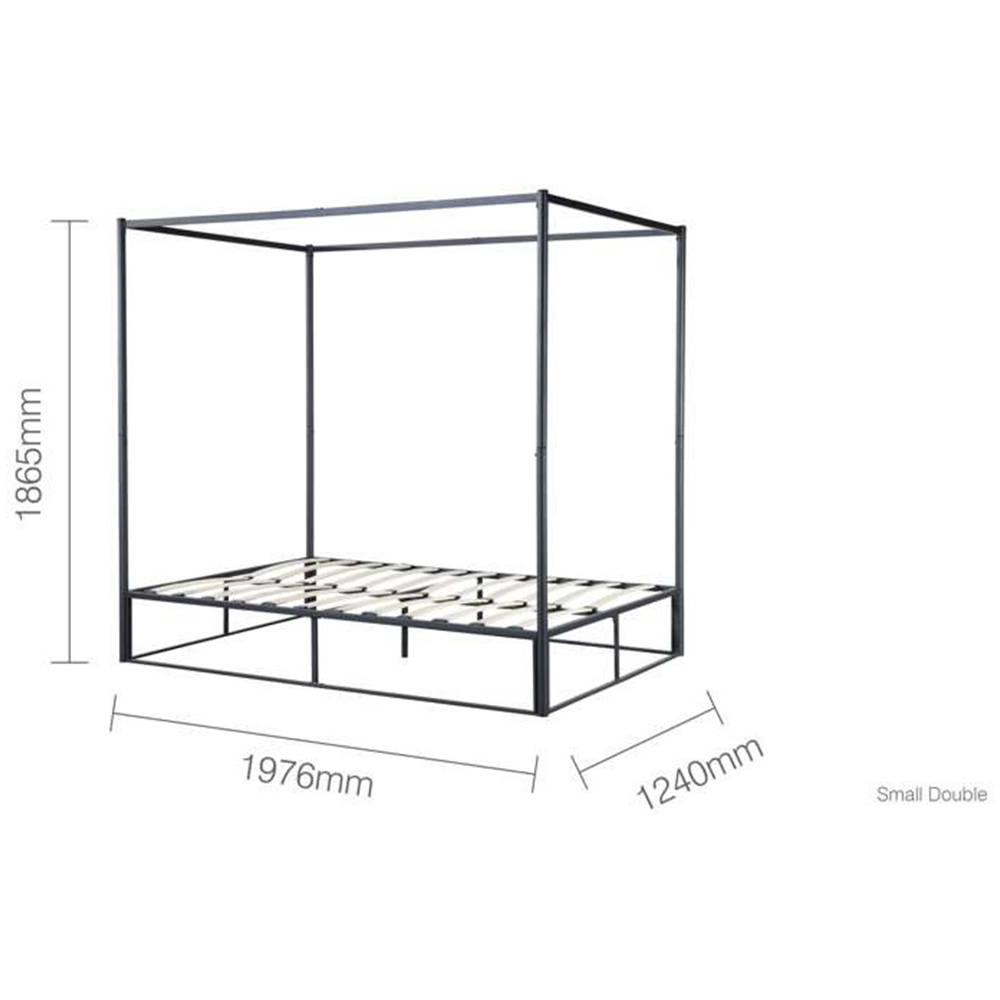Farringdon Small Double Black Metal 4 Poster Bed Frame Image 8