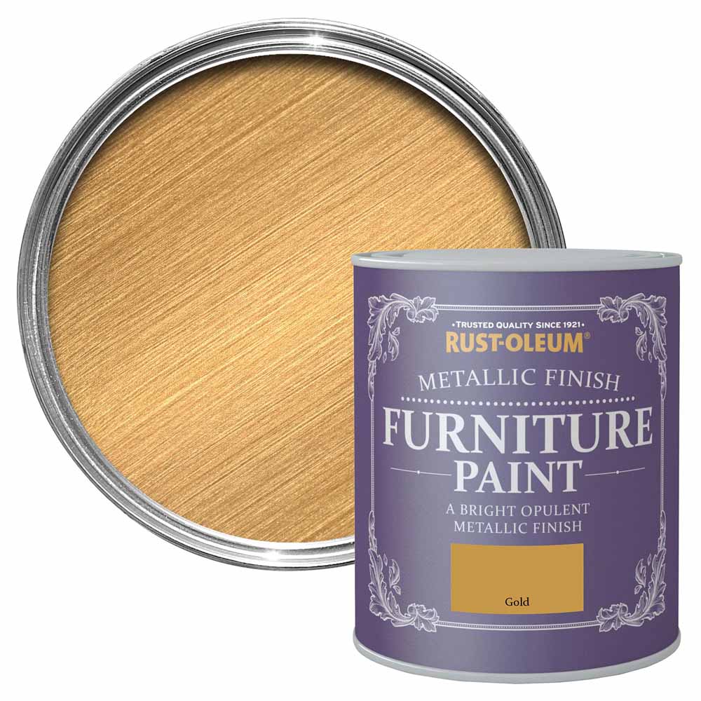 Rust-Oleum Gold Metallic Finish Furniture Paint 125ml Image 1