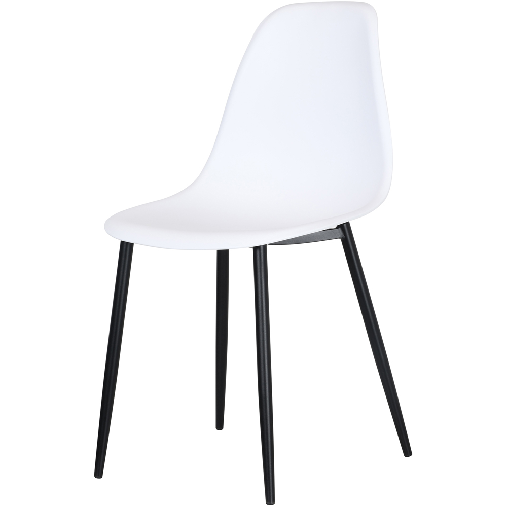 Core Products Aspen Set of 2 White and Black Curved Dining Chair Image 2
