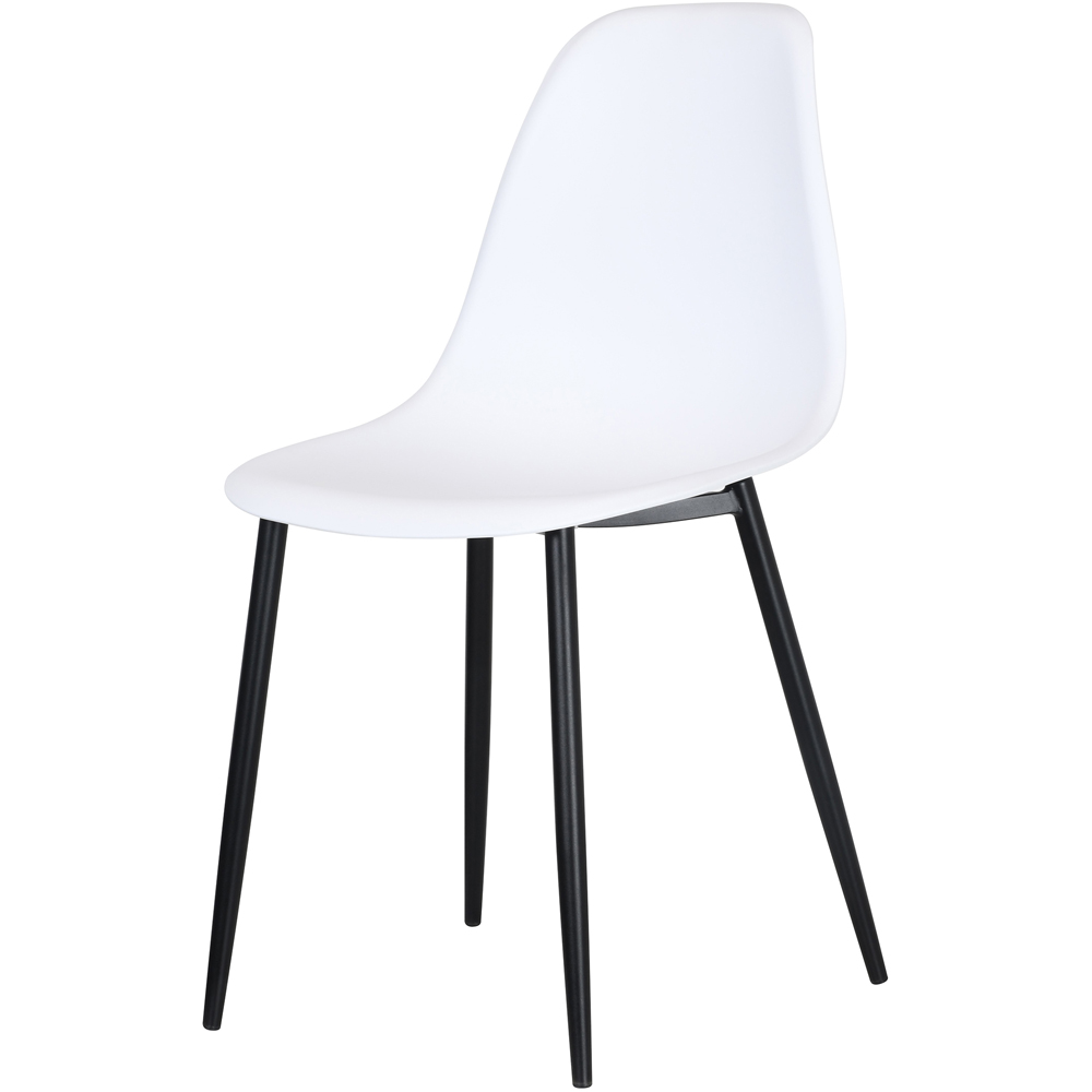 Core Products Aspen Set of 2 White and Black Curved Dining Chairs Image 2