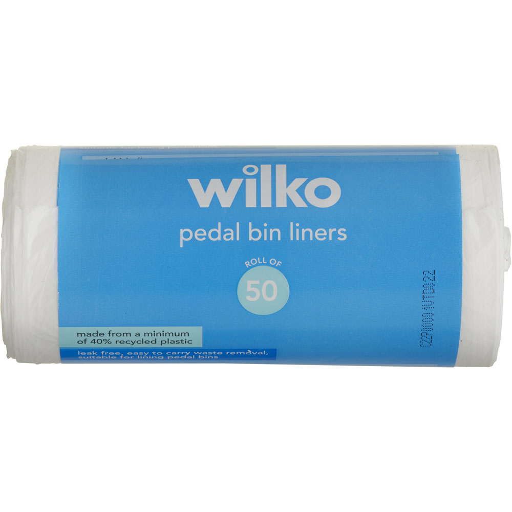 Wilko Pedal Bin Liners White 50 Pack Image 2