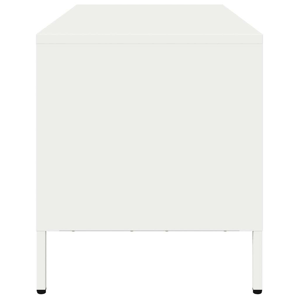 vidaXL 3 Drawer White Steel Industrial Style TV Cabinet Image 6