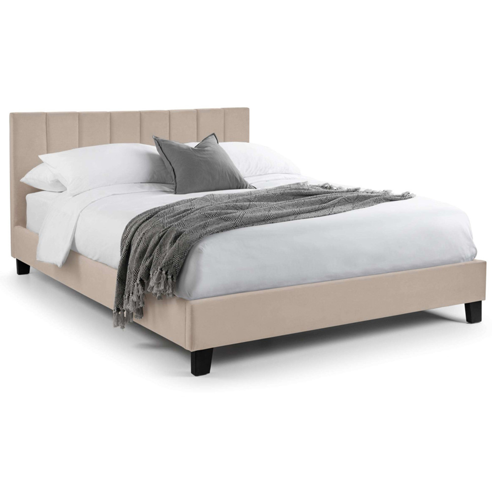 Julian Bowen Rosa Single Cream Velvet Upholstered Bed Image 2