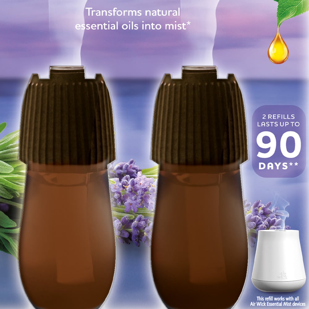 Air Wick Relaxing Lavender Essential Mist Twin Refill Case of 6 x 20ml Image 3