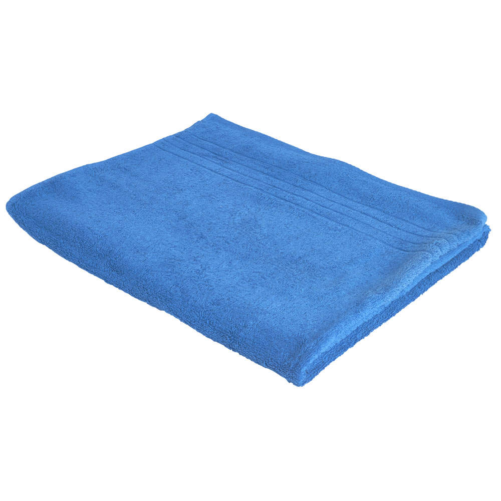 Wilko Deep Blue Bath Sheet Wilko