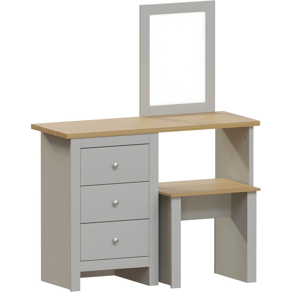 Vida Designs Arlington Grey Dressing Table Set with Mirror Image 2