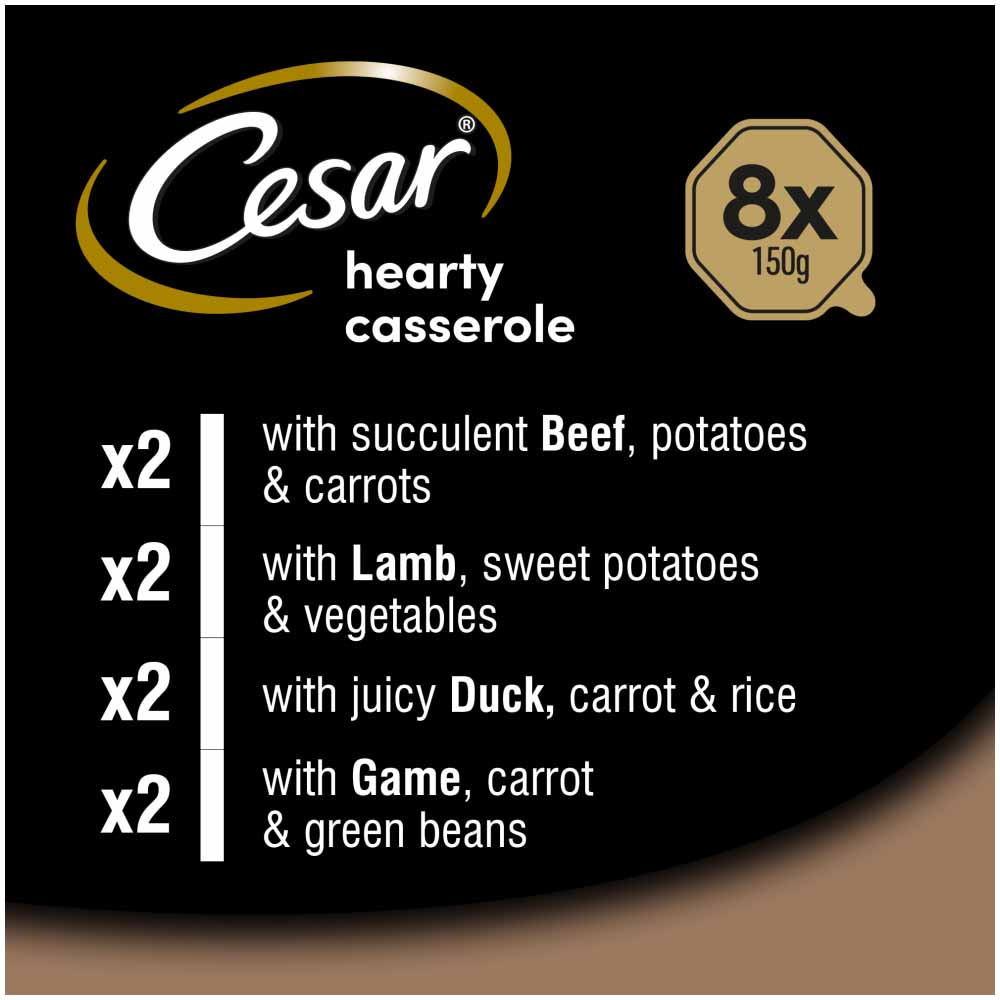 Cesar Adult Hearty Casserole Mixed Selection Wet Dog Food Trays 8 x 150g Image 7