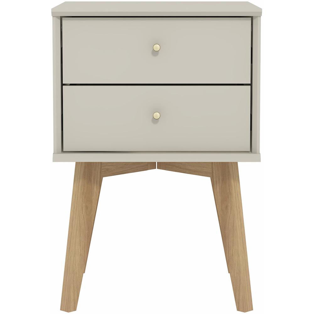 GFW Buckfast 2 Drawer White Side Table Image 3