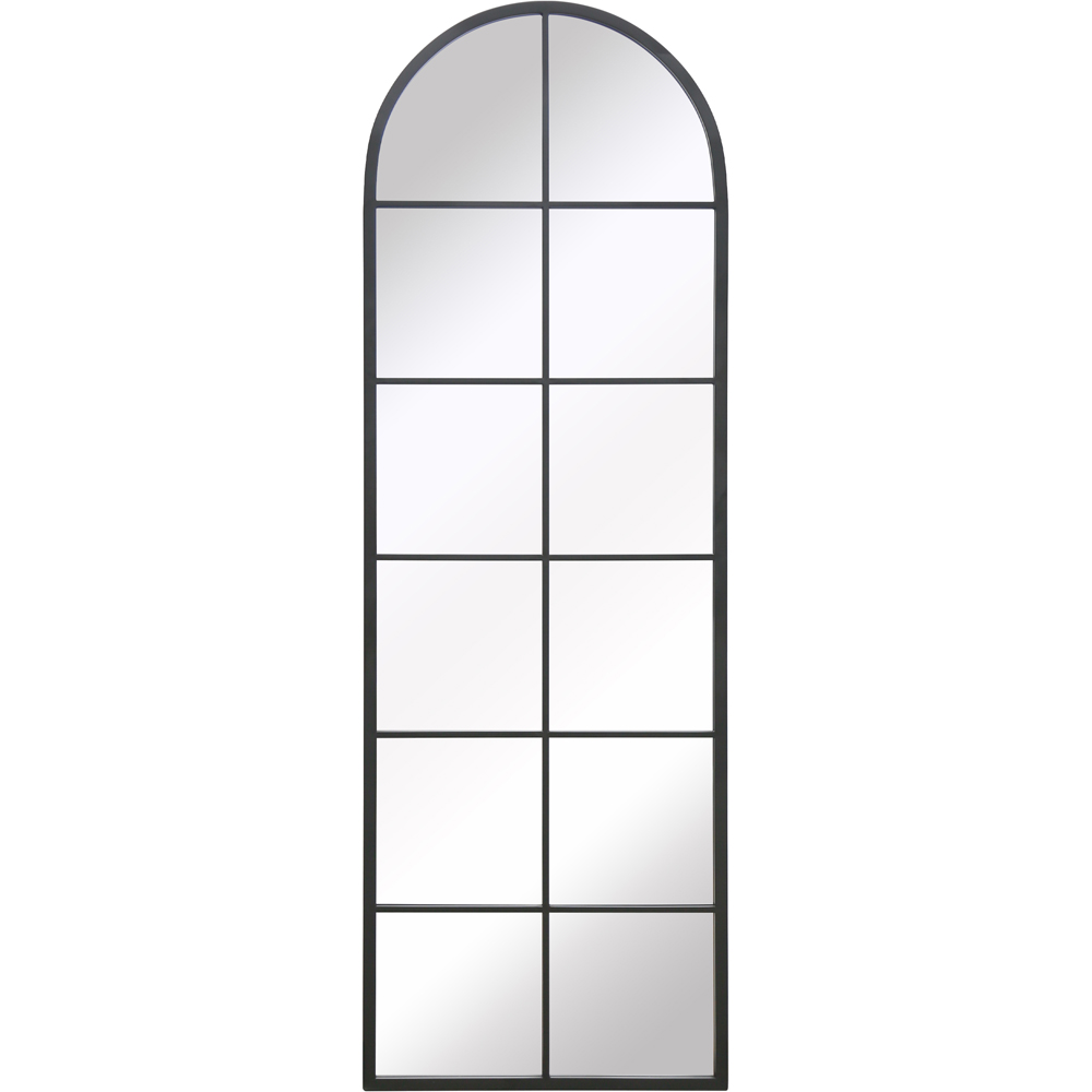Charles Bentley Bern Black Arch Window Outdoor Wall Mirror 165 x 55cm Image 1