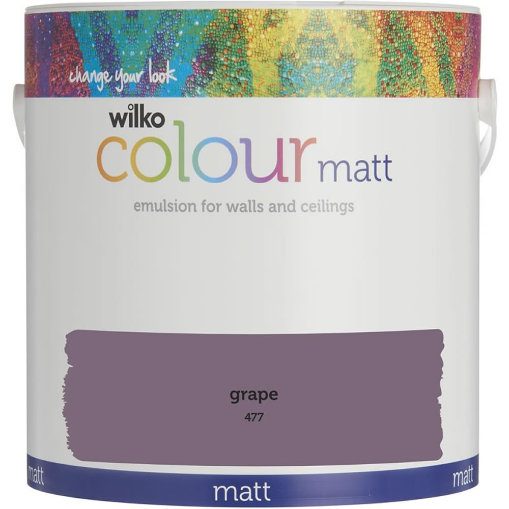 Wilko Grape Matt Emulsion Paint 2.5L Image 1