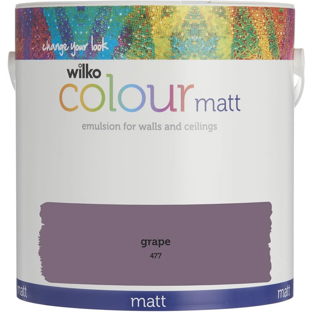 Wilko Grape Matt Emulsion Paint 2.5L Wilko