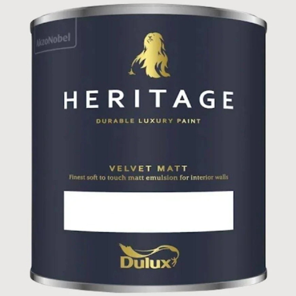 Dulux Heritage Walls and Ceilings Wiltshire White Velvet Matt Emulsion Paint 1L Image 2