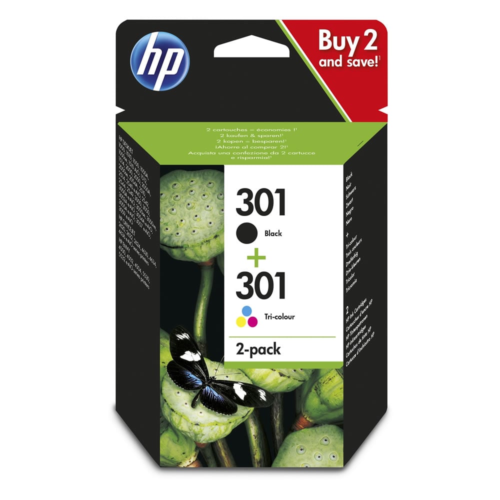 HP 301 Black and Tri Colour Ink Cartridge Multipack Image