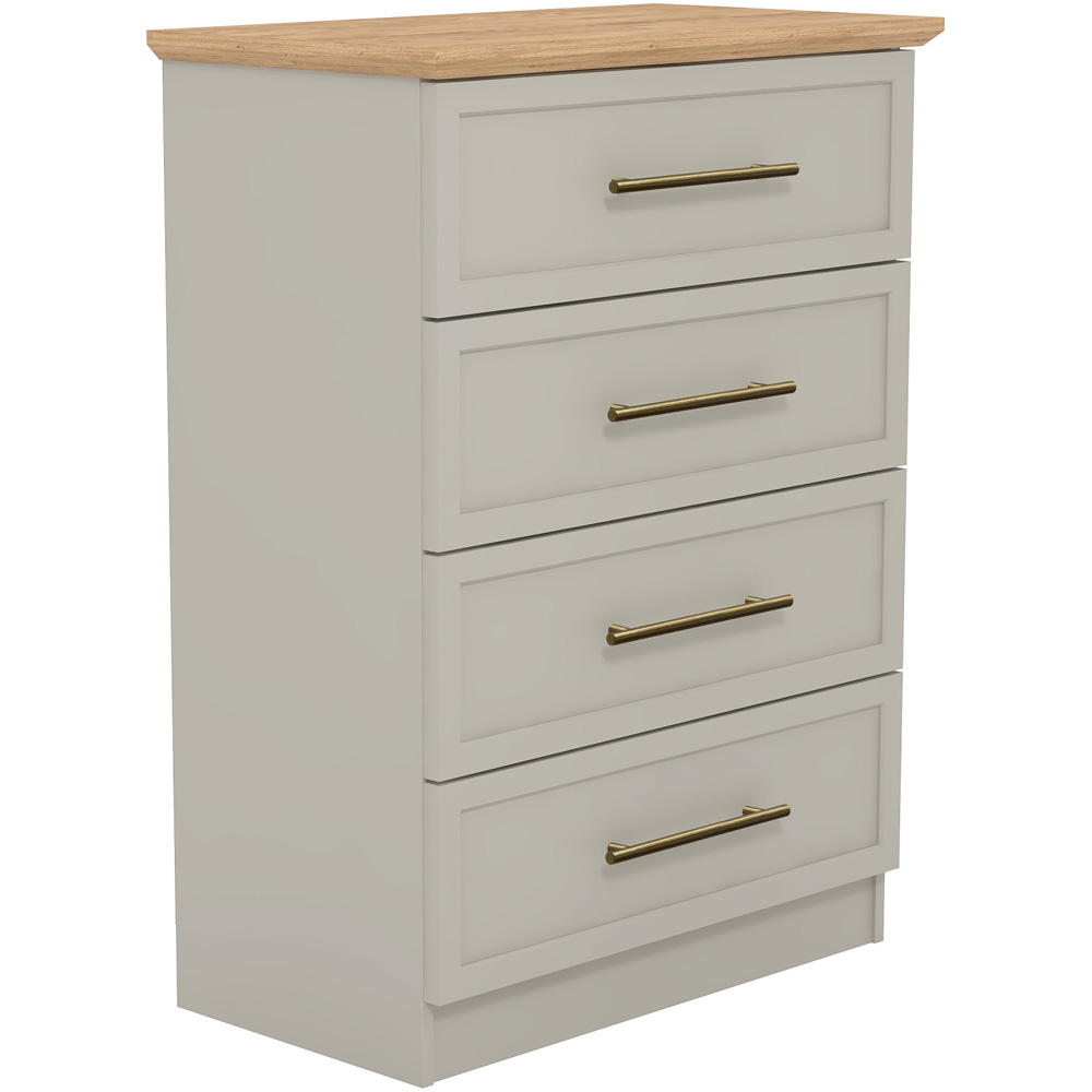 GFW Lyngford 4 Drawer Light Grey Chest of Drawers Image 2