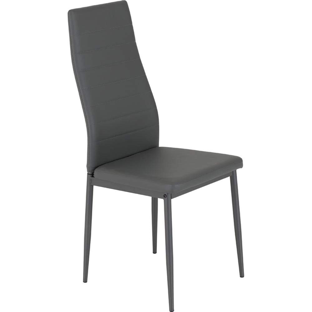 Seconique Abbey Set of 2 Grey PU Dining Chair Image 4