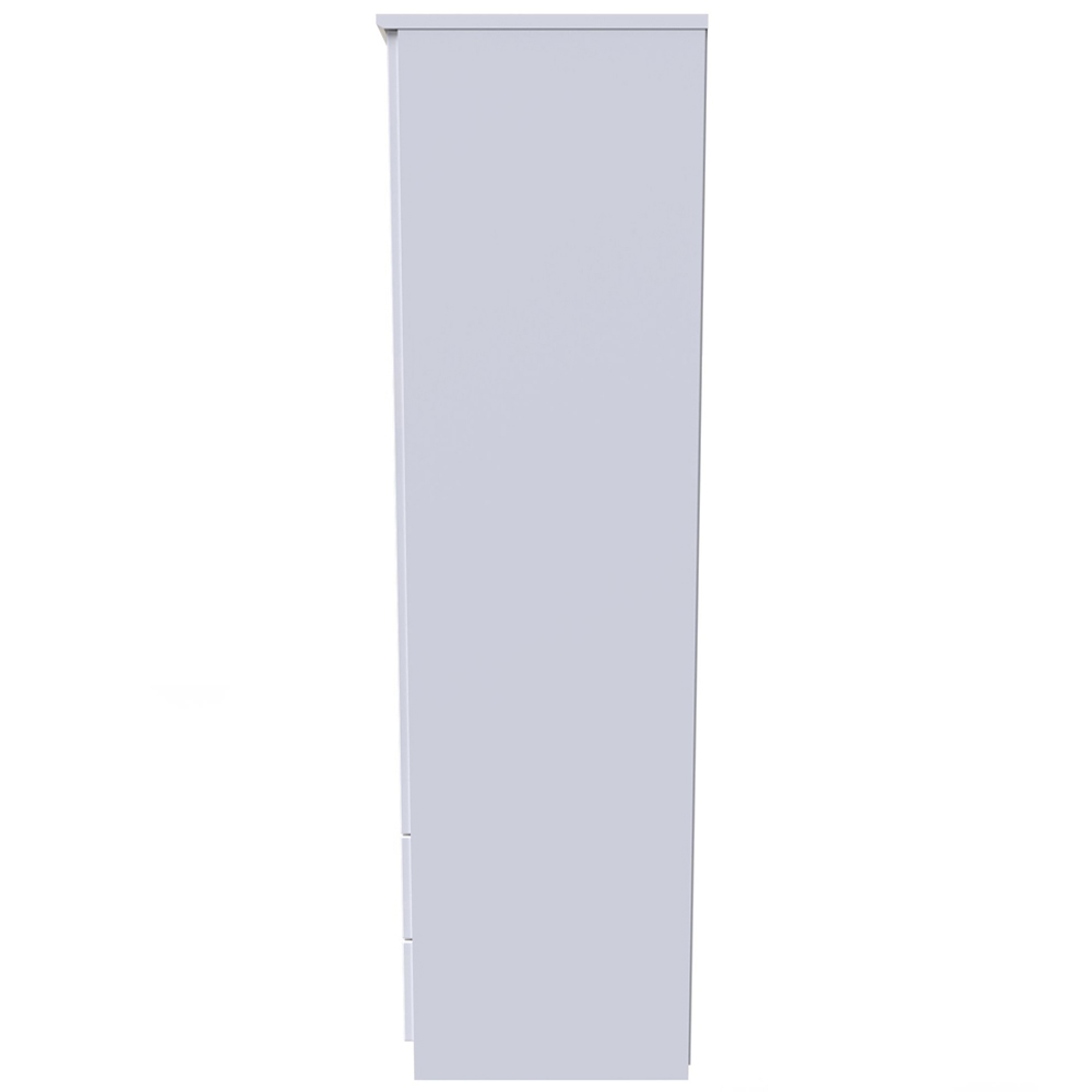 Crowndale Camden 2 Door 2 Drawer White Gloss and White Wardrobe Ready Assembled Image 5
