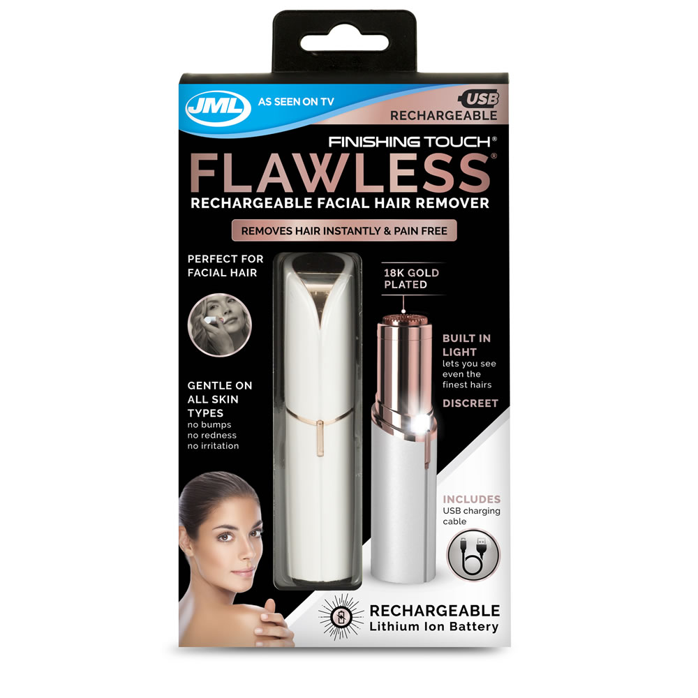 JML Finishing Touch Flawless USB Rechargeable Facial Hair Remover Image