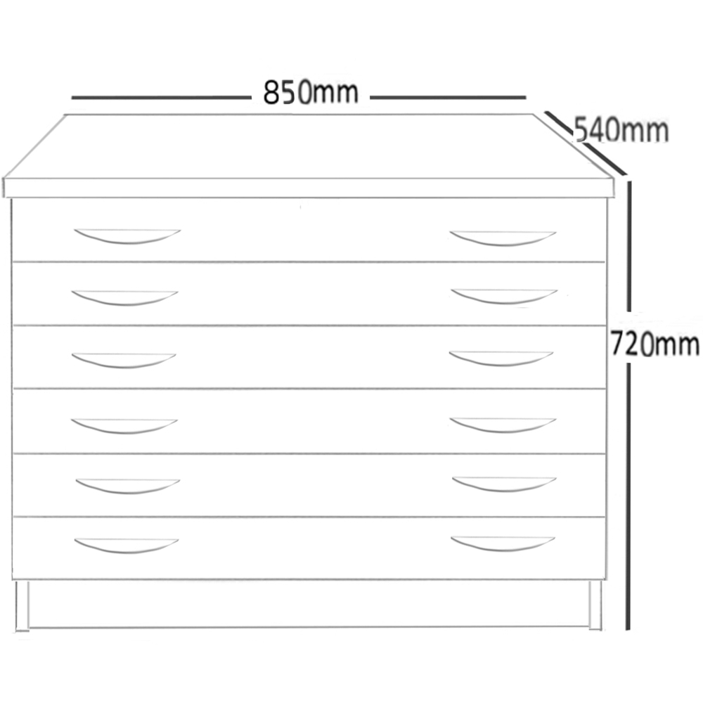 R White Cabinets 6 Drawer Brown A2 Plan Chest of Drawers Image 5