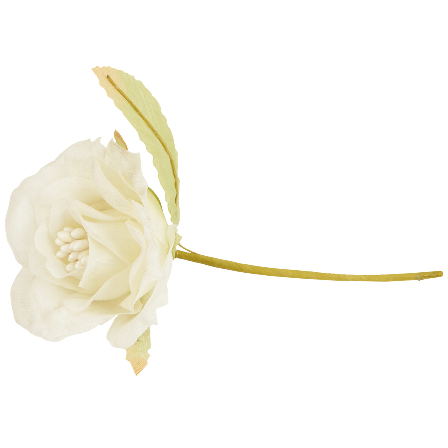 Assorted Rose Head with Stem - White or Pink or Cream Image 3