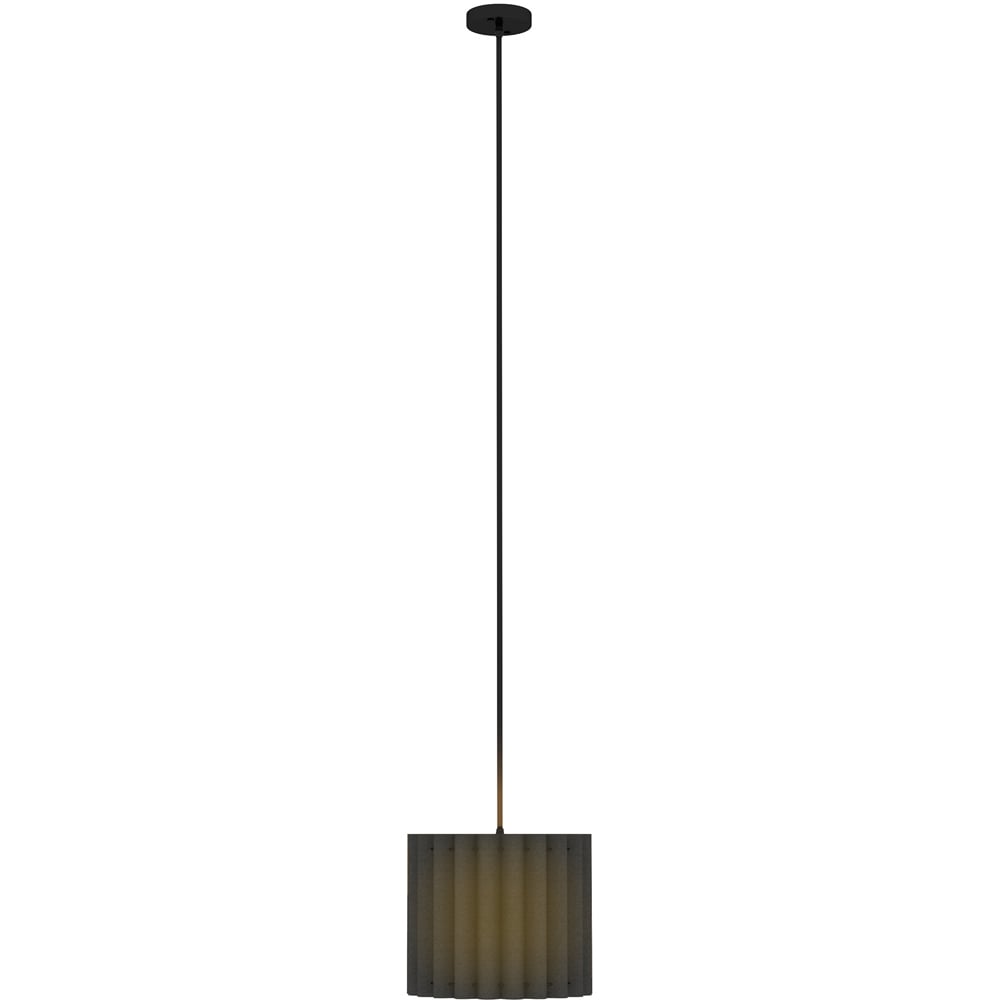 Portland Black Wave Linen Textured Shade Ceiling Lamp 178cm Image 1
