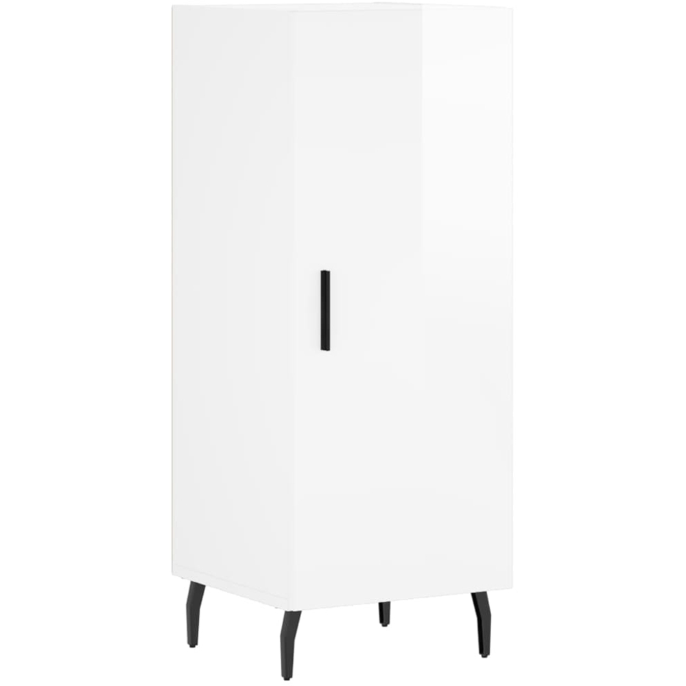 vidaXL Single Door High Gloss White Sideboard Image 2