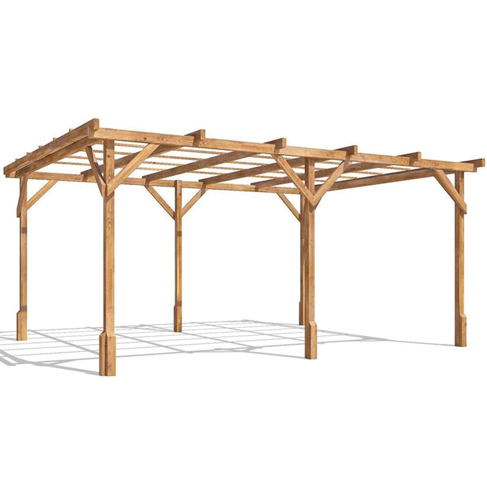 Dunster House Utopia 4 x 3m Brown Wooden Plant Frame Pergola Image 2