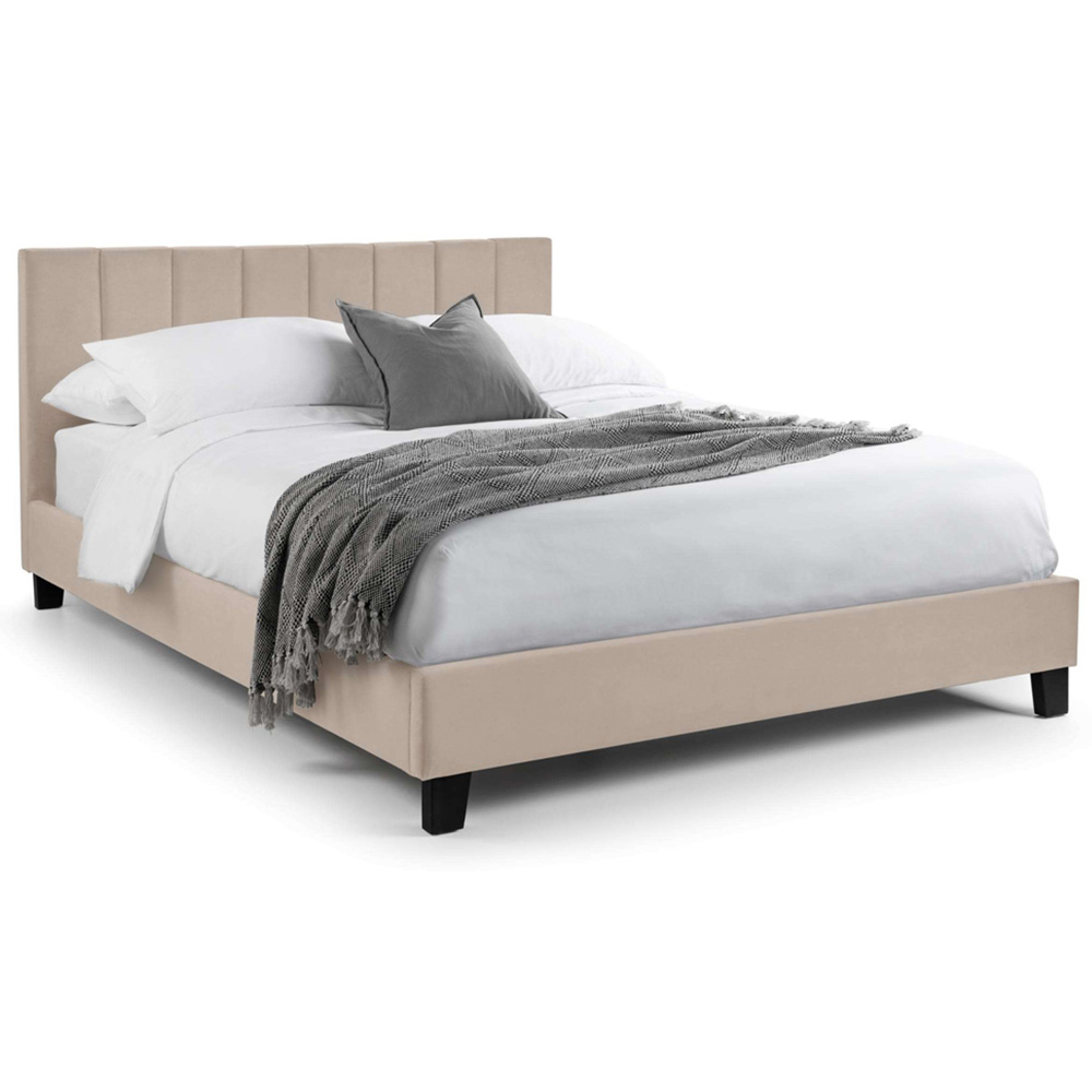 Julian Bowen Rosa Double Cream Velvet Upholstered Bed Image 2