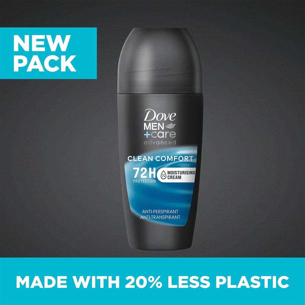 Dove Men+Care Advanced Clean Comfort Anti-Perspirant Roll On 50ml 36 Pack Image 7