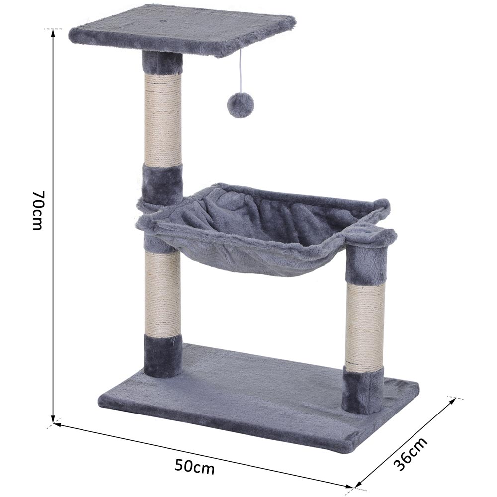 PawHut Cat Tree Scratching Posts Grey Image 7