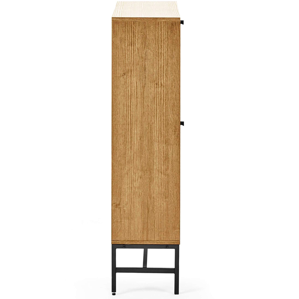 Julian Bowen Sia 2 Flip Down Door Oak Effect Shoe Storage Cabinet Image 5