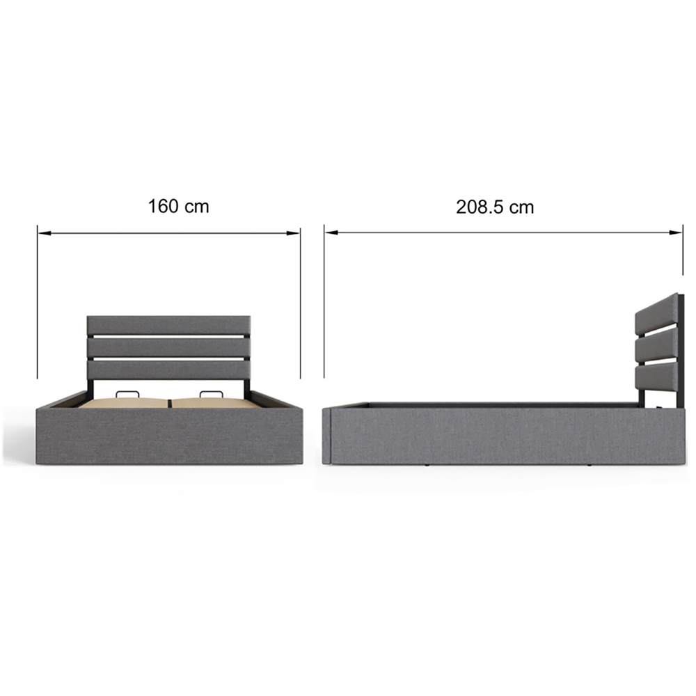 GFW Hudson King Size Grey End Lift Ottoman Bed Image 9