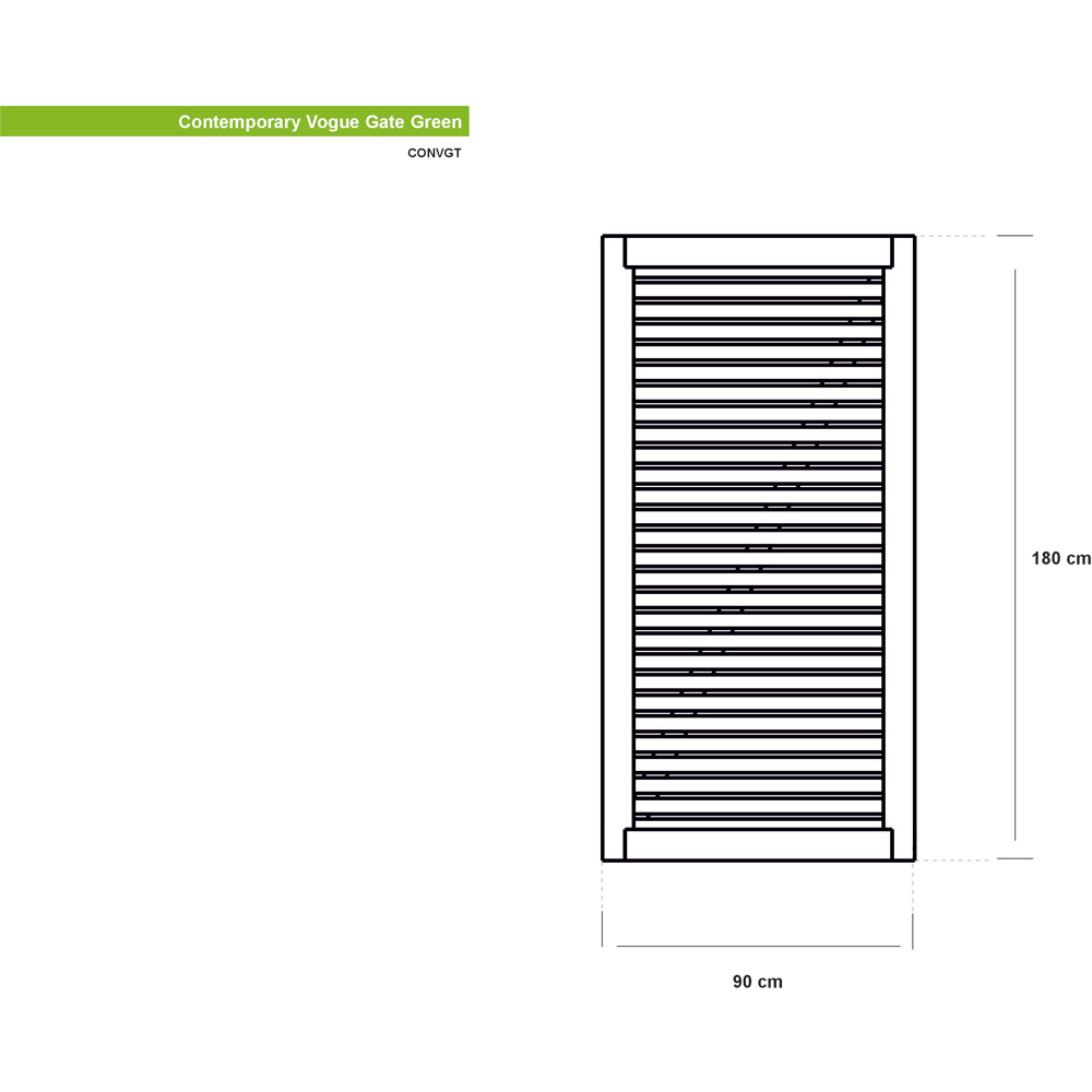 Shire Contemporary Vogue Green Fence Panel Image 4