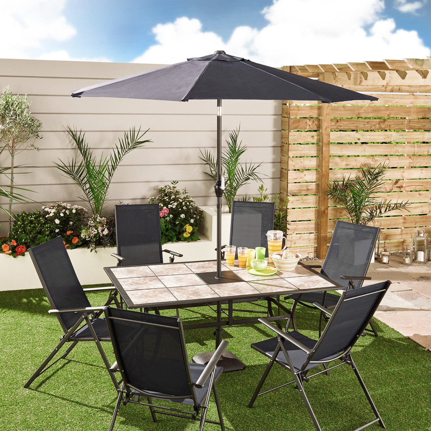 Malay Rio Navy Crank Handle Parasol 2.4m Image 2