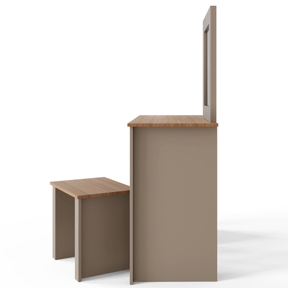 GFW Lancaster 3 Drawer Grey Dressing Table Set with Mirror Image 5