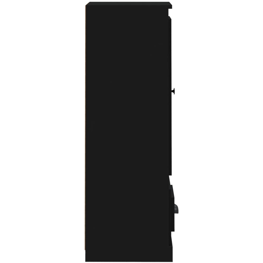 vidaXL Single Door Single Drawer Black Highboard Image 6