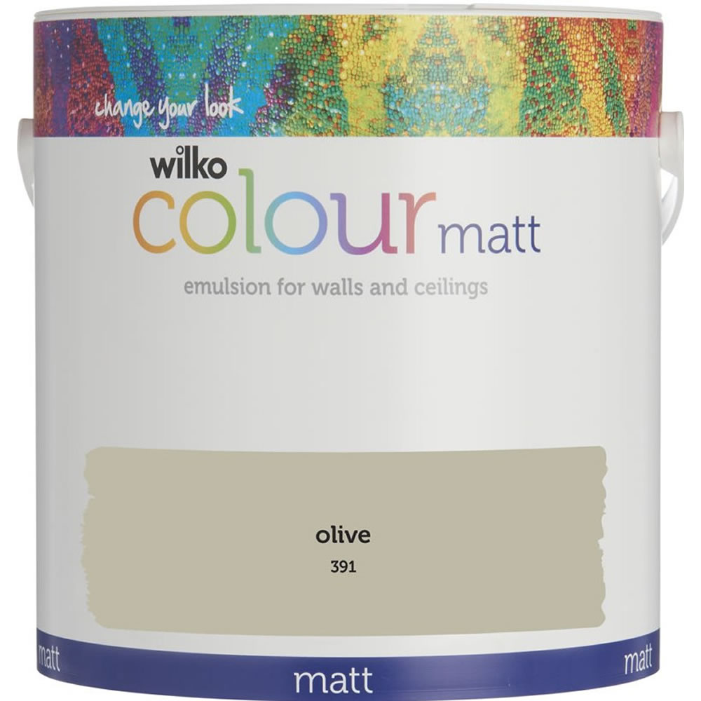 Wilko Olive Matt Emulsion Paint 2.5L Image 1