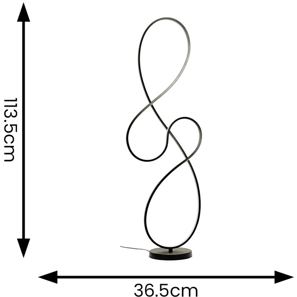 ValueLights Infinity Black Swirl Integrated LED Floor Lamp Image 7