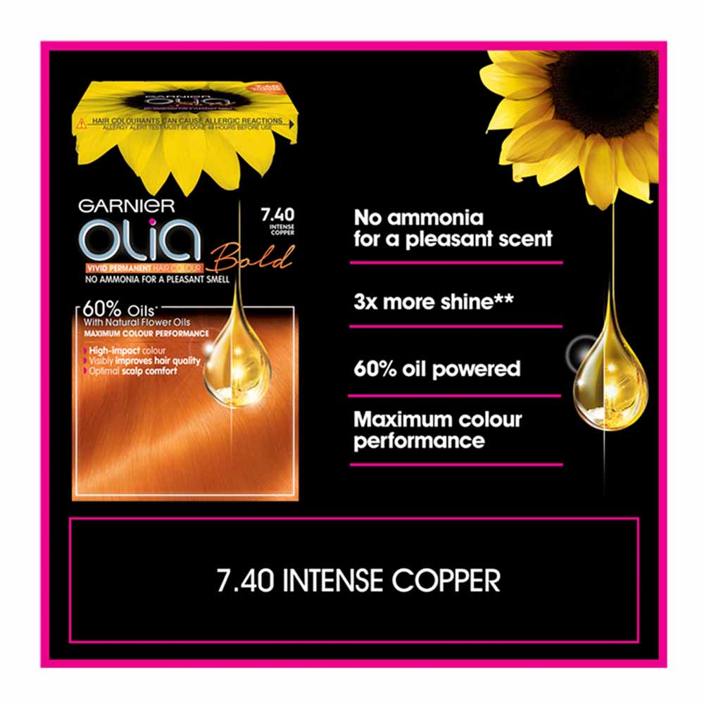 Garnier Olia 7.40 Intense Copper Permanent Hair Dye Image 3