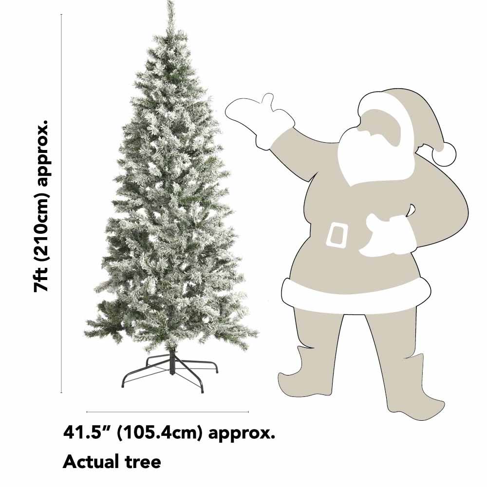 Wilko 7ft Flocked Fir Artificial Christmas Tree Image 3