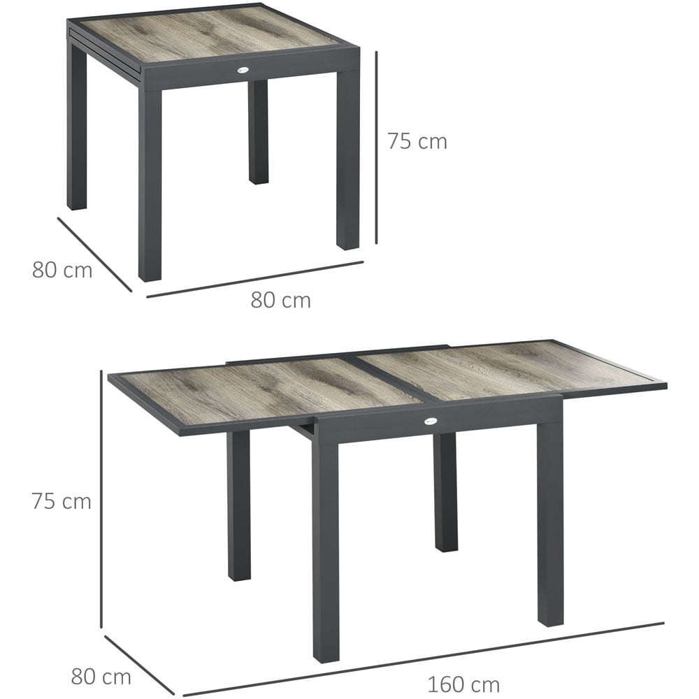 Outsunny Extending Garden Table Beige Image 5