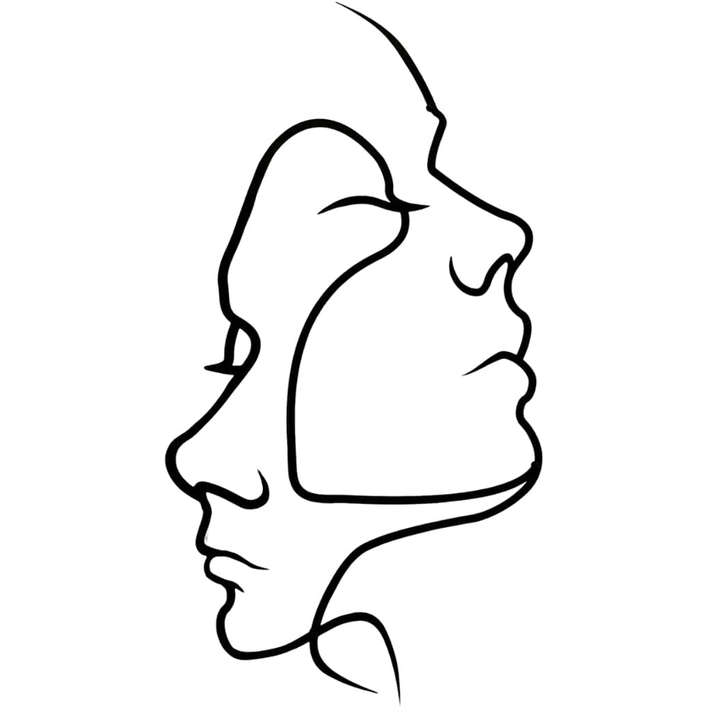 Decortie 2 Face Minimalist Metal Line Art Wall Decor Image 1