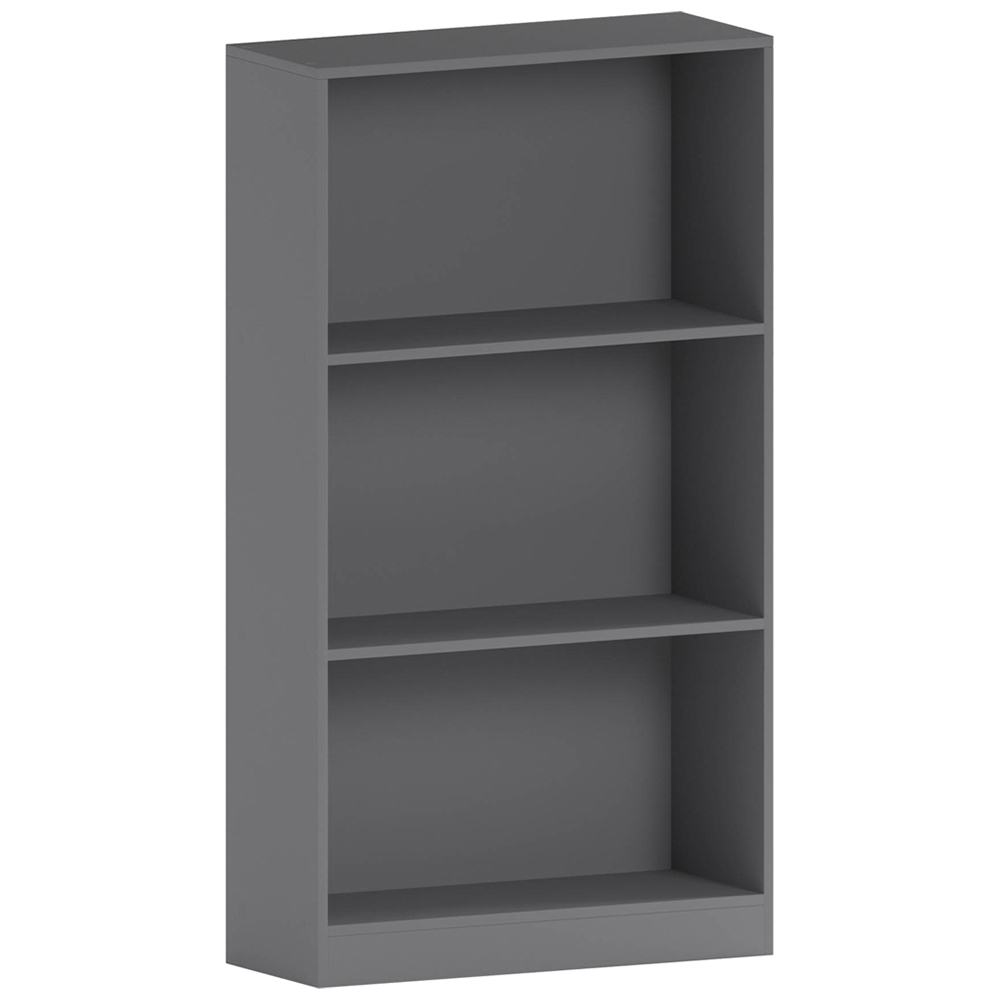 Vida Designs Cambridge 3 Shelf Grey Medium Bookcase Image 2