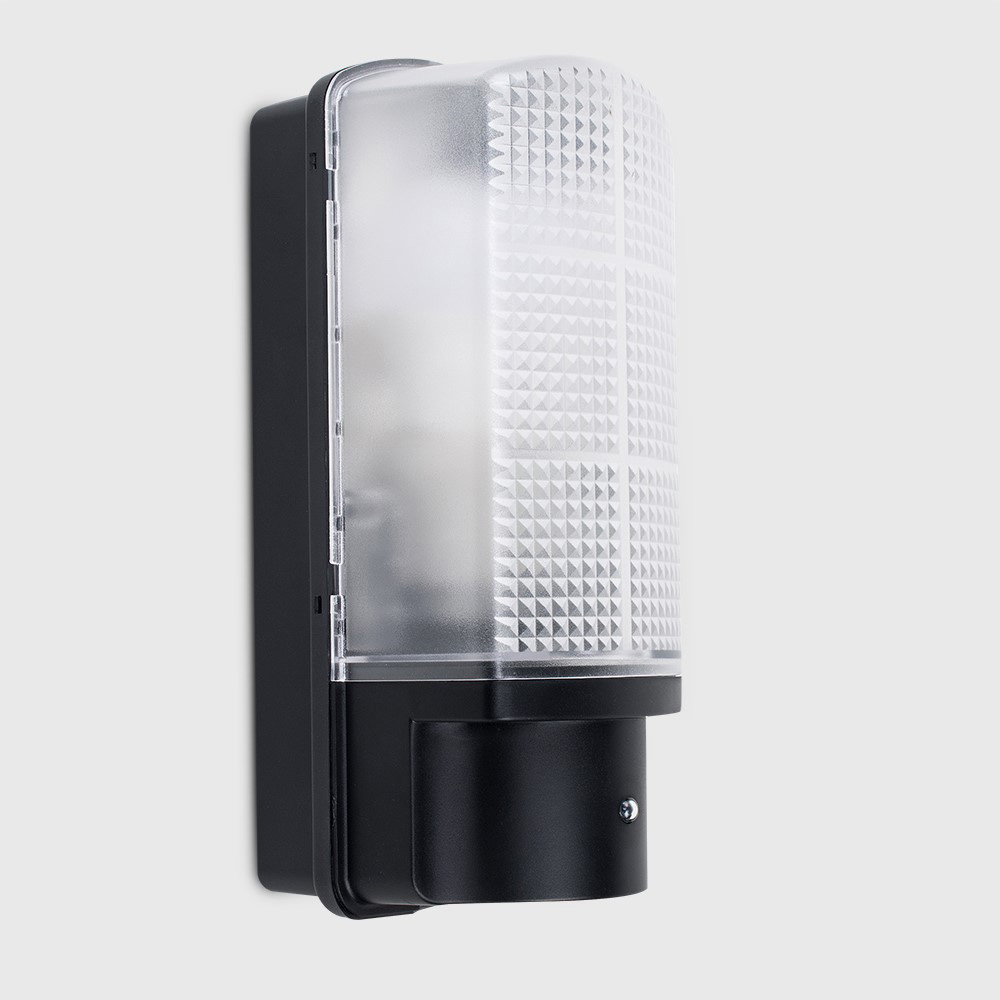 ValueLights Griffin Black Outdoor Wall Bulkhead Light with Dusk till Dawn Sensor Image 2