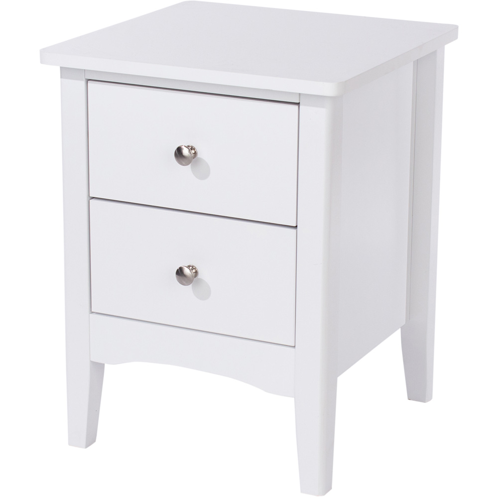 Como 2 Drawer White Bedside Table Image 2